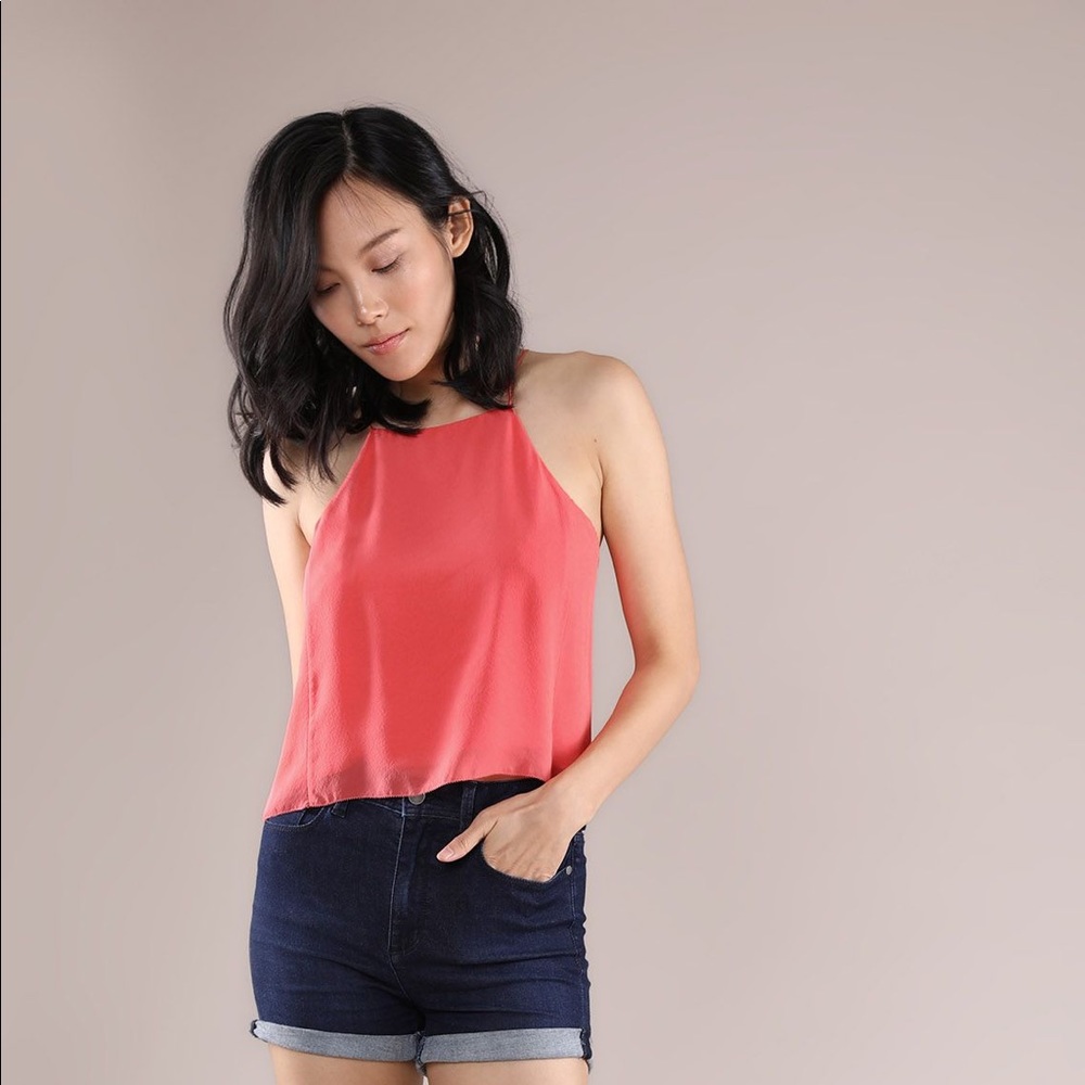 Grana coral silk halter neck camisole, XXS NWOT